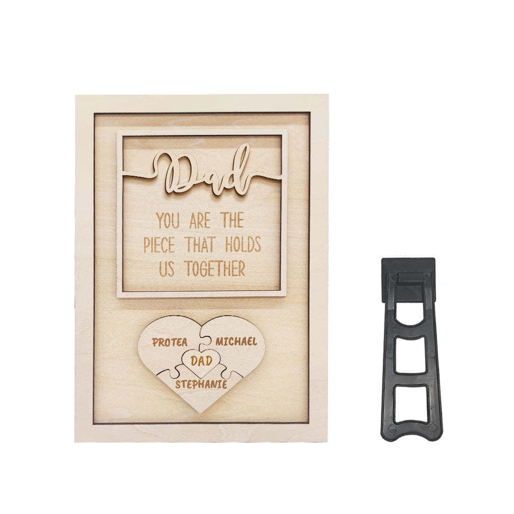 Puzzle Personnalisé Plaque Papa Tu Es La Pièce Qui Nous Tient Ensemble Cadeau De Fête Des Pères - votrecollierprenomfr