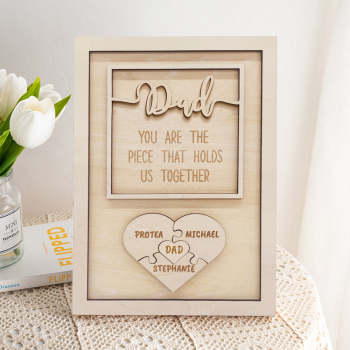 Puzzle Personnalisé Plaque Papa Tu Es La Pièce Qui Nous Tient Ensemble Cadeau De Fête Des Pères - votrecollierprenomfr