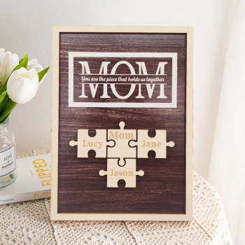Plaque De Puzzle Personnalisée Pour Maman Vous Êtes La Pièce Qui Nous Tient Ensemble Cadeaux Pour Maman - votrecollierprenomfr