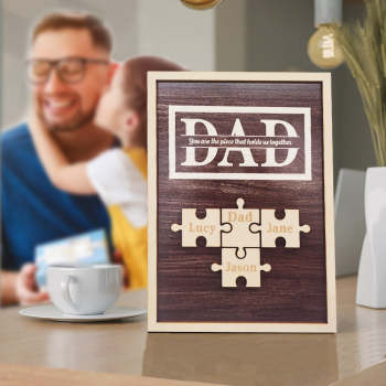 Plaque De Puzzle Personnalisée Pour Papa Vous Êtes La Pièce Qui Nous Tient Ensemble Cadeaux Pour Papa - votrecollierprenomfr