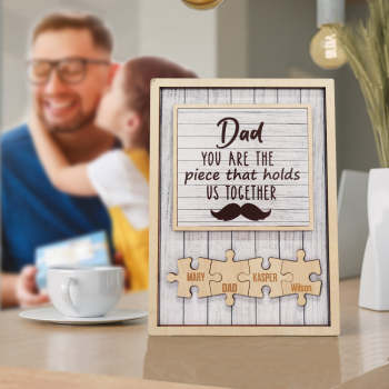 Plaque De Barbe De Puzzle De Papa Personnalisée Vous Êtes La Pièce Qui Nous Tient Ensemble Cadeaux Pour Papa - votrecollierprenomfr