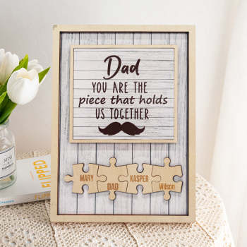 Plaque De Barbe De Puzzle De Papa Personnalisée Vous Êtes La Pièce Qui Nous Tient Ensemble Cadeaux Pour Papa - votrecollierprenomfr