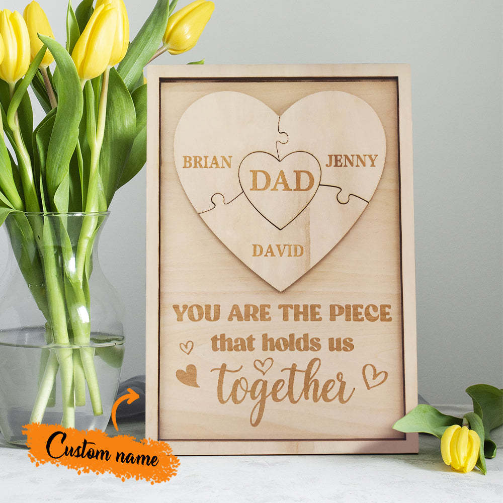 Signe De Puzzle Personnalisé Pour Papa Vous Êtes La Pièce Qui Nous Tient Ensemble Cadeaux Pour Papa - votrecollierprenomfr