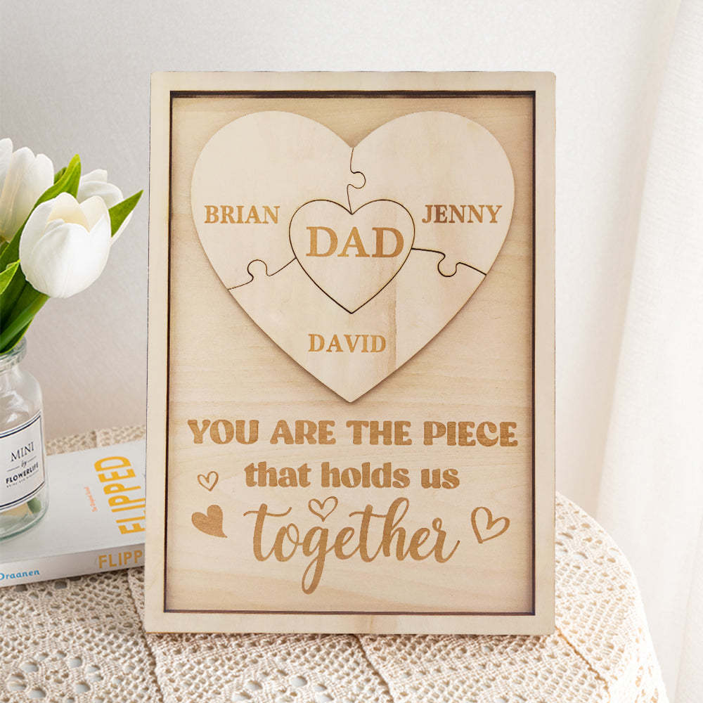 Signe De Puzzle Personnalisé Pour Papa Vous Êtes La Pièce Qui Nous Tient Ensemble Cadeaux Pour Papa - votrecollierprenomfr