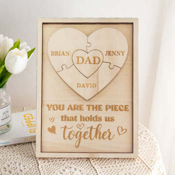 Signe De Puzzle Personnalisé Pour Papa Vous Êtes La Pièce Qui Nous Tient Ensemble Cadeaux Pour Papa - votrecollierprenomfr