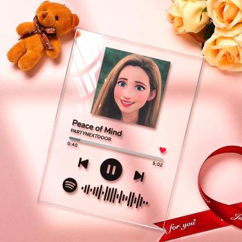 Scannable Spotify Code Comic Filtre Plaque Porte-clés Musique Et Photo Acrylique Cadeaux Pour Bff - votrecollierprenomfr