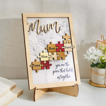 Nom Personnalisé Ornement De Puzzle Cadeaux En Bois Créatifs Pour Maman - votrecollierprenomfr