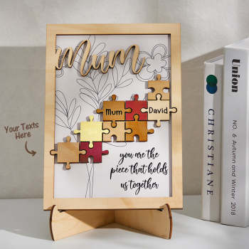 Nom Personnalisé Ornement De Puzzle Cadeaux En Bois Créatifs Pour Maman - votrecollierprenomfr
