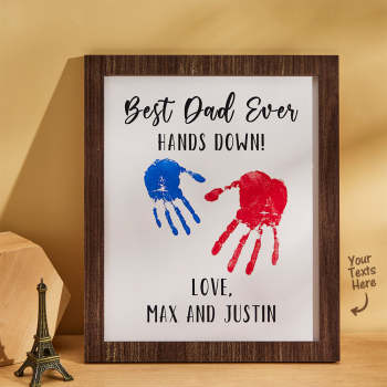 Ornement Gravé Personnalisé Creative Handprint Best Dad Ever Father's Day Gifts - votrecollierprenomfr