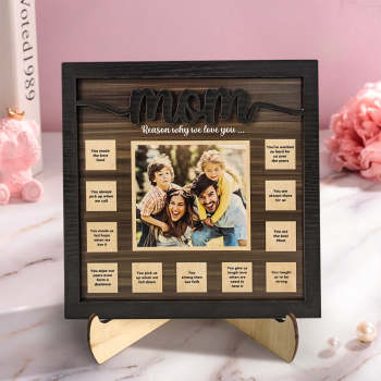 Ornement En Bois Personnalisé 12 Raisons Pour Lesquelles Nous T'aimons Plaque Cadeau Unique Pour Maman - votrecollierprenomfr
