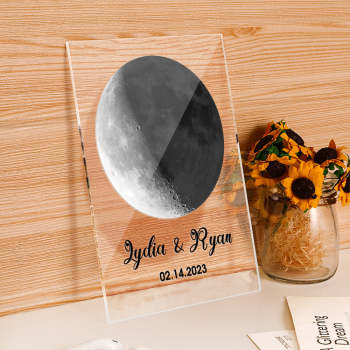 Porte-clés En Acrylique Personnalisé, Plaque Veilleuse La Lune Le Jour De Votre Naissance, Cadeaux De Saint-valentin - votrecollierprenomfr