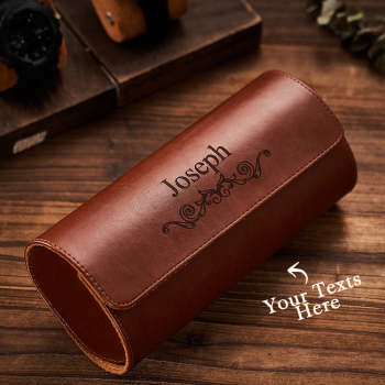 Organisateur De Montre En Cuir Personnalisé, Boîte De Rangement En Rouleau, Cadeau Pour Lui - votrecollierprenomfr