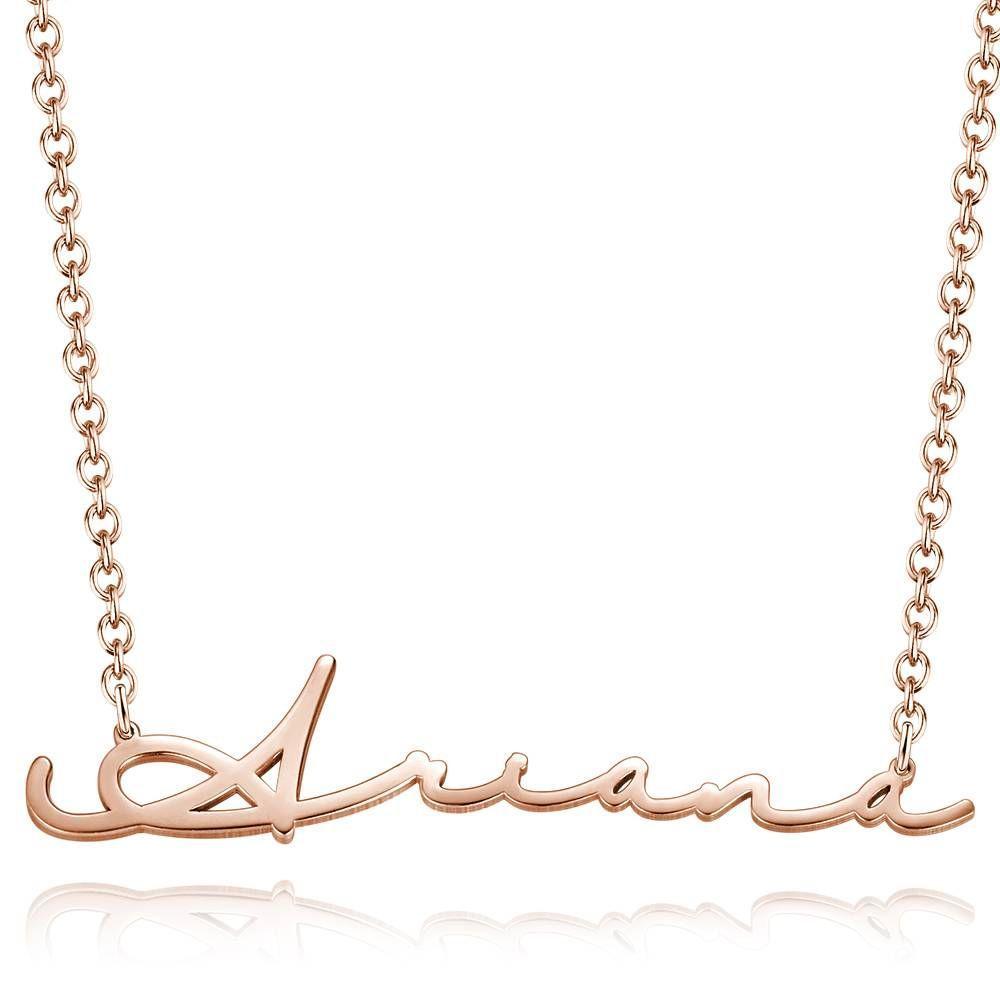 Collier De Nom Personnalisé Signature Style Nom Collier Argent Cadeau Personnalisé Pour Elle - votrecollierprenomfr
