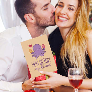 Carte De Saint Valentin Funny You Octopi My Heart Octopus - votrecollierprenomfr