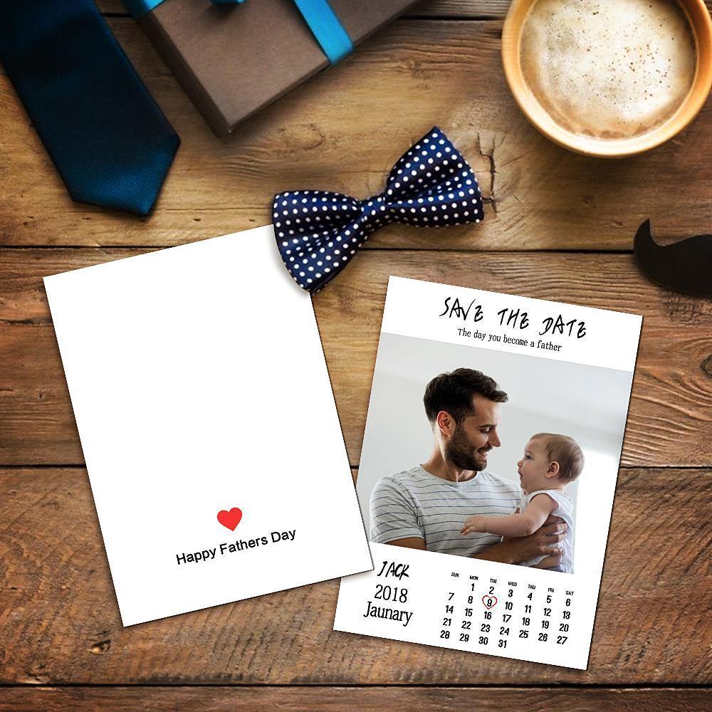 Custom photo and calendar greeting card Father's day cards 