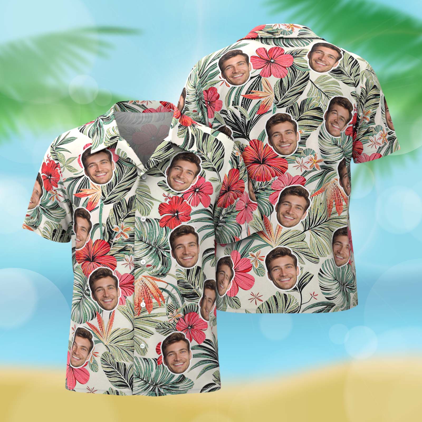 Chemise Hawaïenne Personnalisée Pour Homme - Cadeau Idéal Pour La Fête Des Pères Ou Un Anniversaire - Ajoutez Son Visage