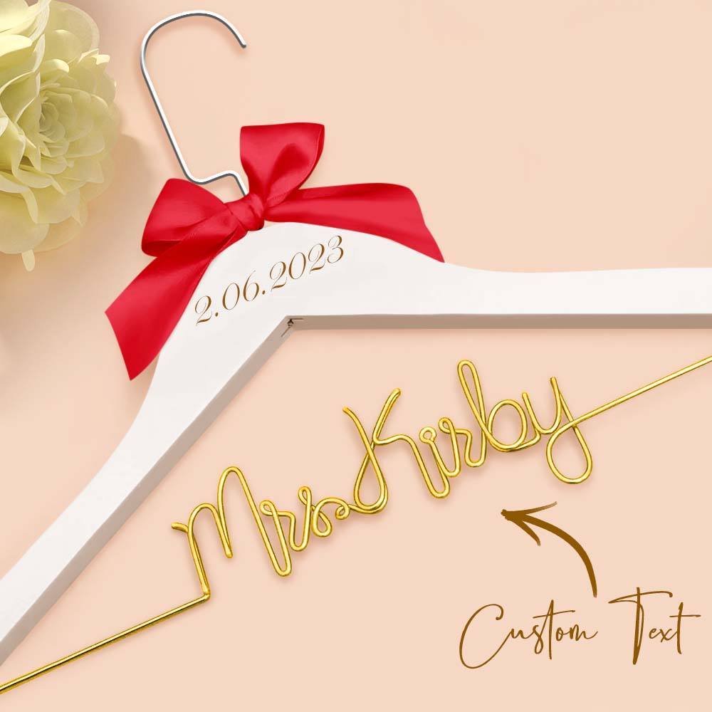 Cintre De Mariée Personnalisé, Cintre De Nom De Mariage, Cintre De Robe De Mariage Personnalisé, Cadeaux De Mariage - votrecollierprenomfr