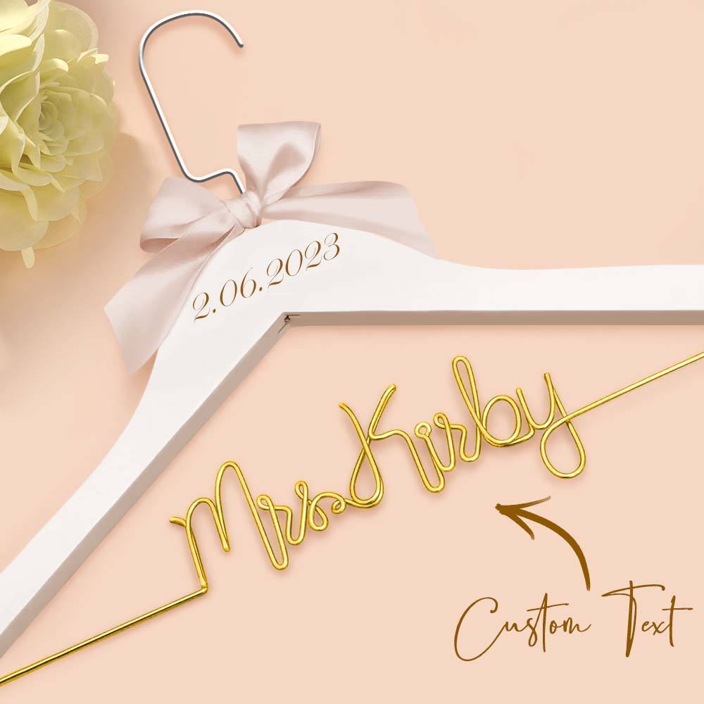 Cintre De Mariée Personnalisé, Cintre De Nom De Mariage, Cintre De Robe De Mariage Personnalisé, Cadeaux De Mariage - votrecollierprenomfr