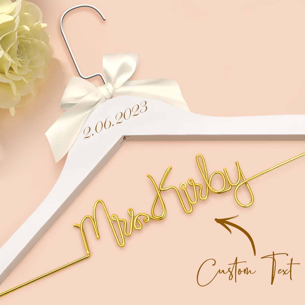 Cintre De Mariée Personnalisé, Cintre De Nom De Mariage, Cintre De Robe De Mariage Personnalisé, Cadeaux De Mariage - votrecollierprenomfr