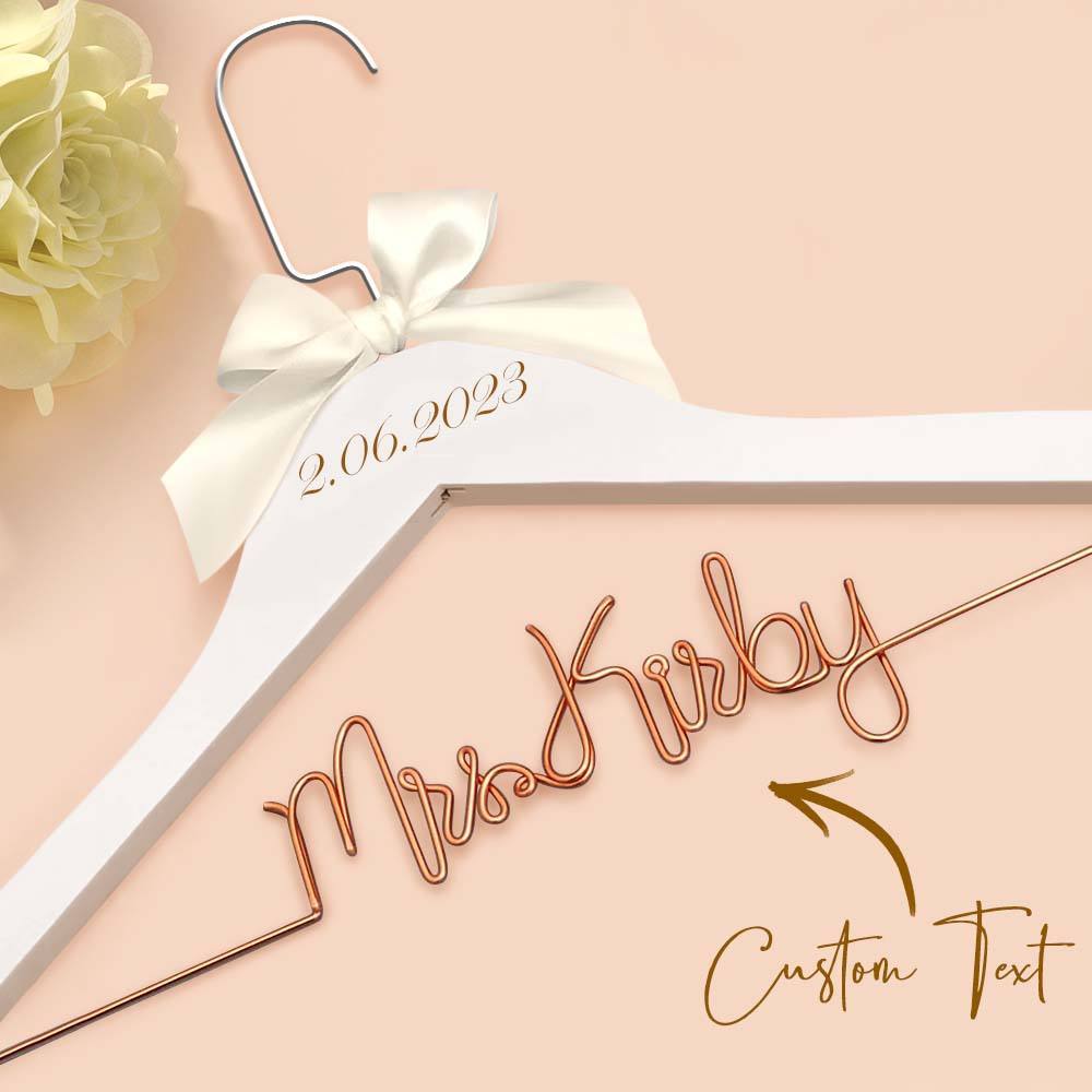 Cintre De Mariée Personnalisé, Cintre De Nom De Mariage, Cintre De Robe De Mariage Personnalisé, Cadeaux De Mariage - votrecollierprenomfr