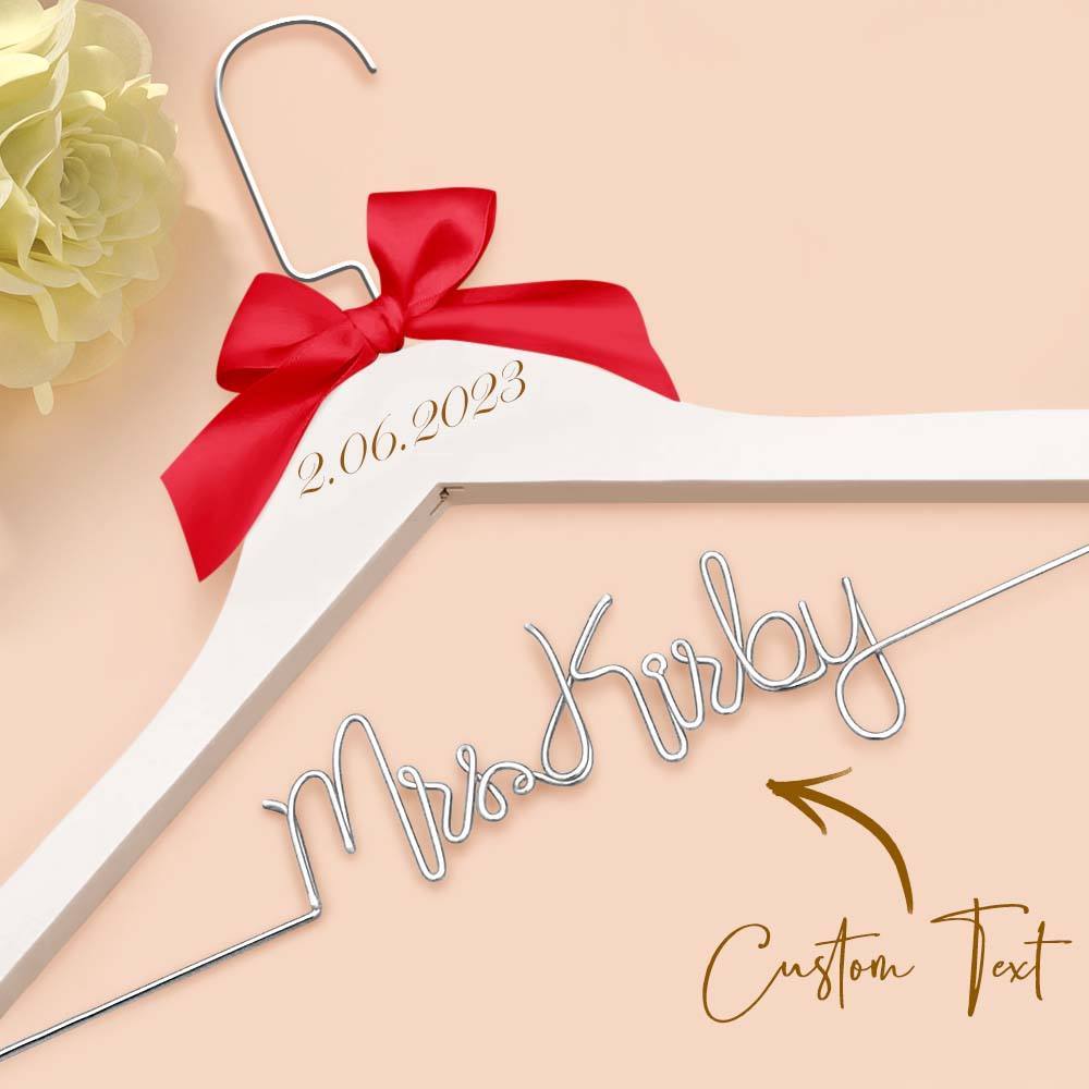 Cintre De Mariée Personnalisé, Cintre De Nom De Mariage, Cintre De Robe De Mariage Personnalisé, Cadeaux De Mariage - votrecollierprenomfr