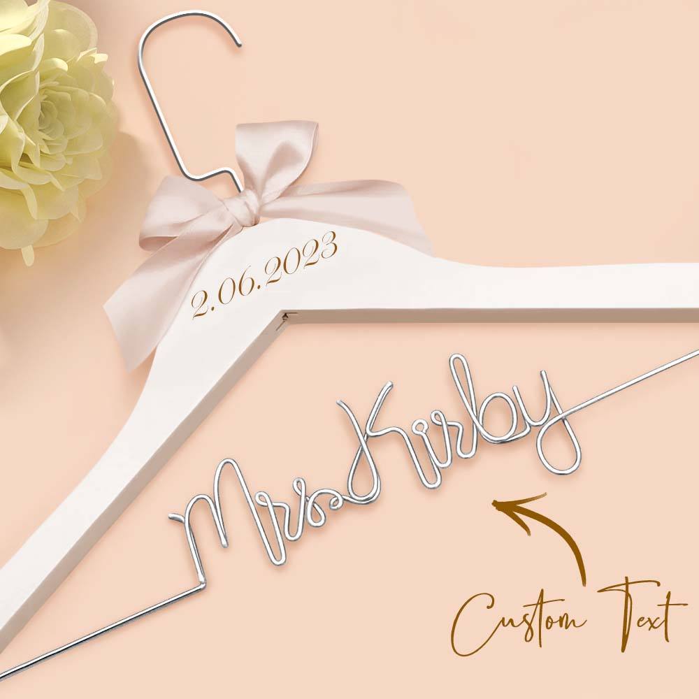 Cintre De Mariée Personnalisé, Cintre De Nom De Mariage, Cintre De Robe De Mariage Personnalisé, Cadeaux De Mariage - votrecollierprenomfr