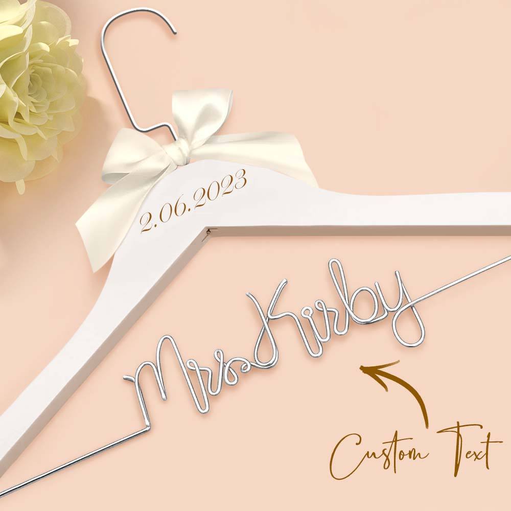 Cintre De Mariée Personnalisé, Cintre De Nom De Mariage, Cintre De Robe De Mariage Personnalisé, Cadeaux De Mariage - votrecollierprenomfr