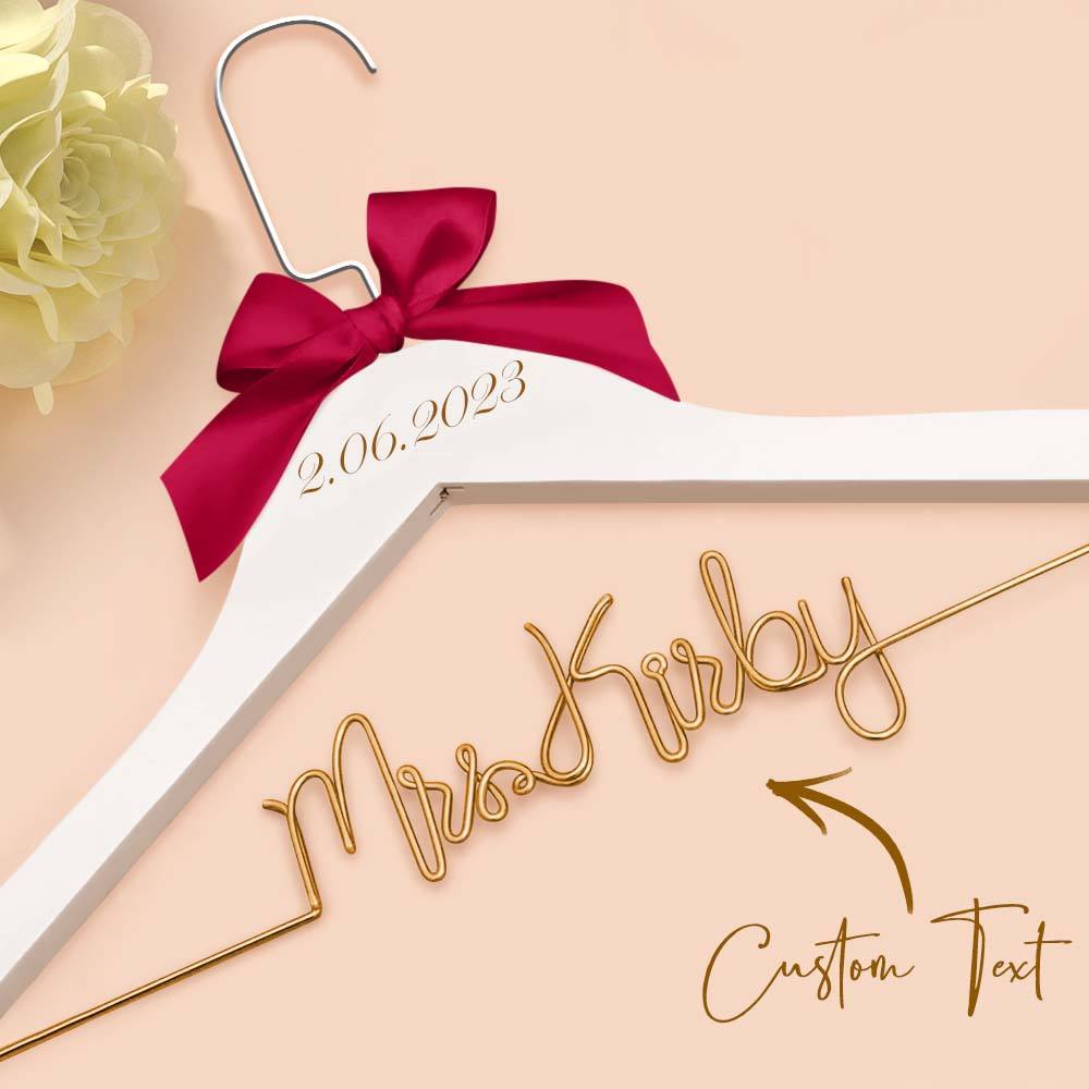 Cintre De Mariée Personnalisé, Cintre De Nom De Mariage, Cintre De Robe De Mariage Personnalisé, Cadeaux De Mariage - votrecollierprenomfr