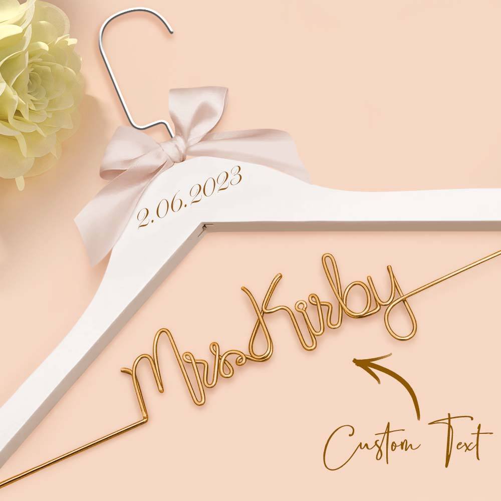 Cintre De Mariée Personnalisé, Cintre De Nom De Mariage, Cintre De Robe De Mariage Personnalisé, Cadeaux De Mariage - votrecollierprenomfr