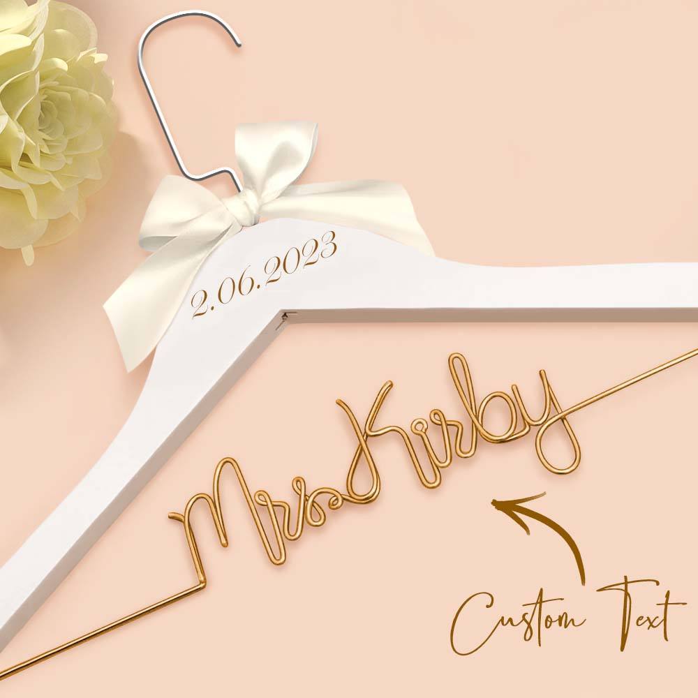 Cintre De Mariée Personnalisé, Cintre De Nom De Mariage, Cintre De Robe De Mariage Personnalisé, Cadeaux De Mariage - votrecollierprenomfr