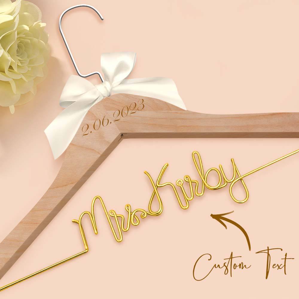 Cintre De Mariée Personnalisé, Cintre De Nom De Mariage, Cintre De Robe De Mariage Personnalisé, Cadeaux De Mariage - votrecollierprenomfr