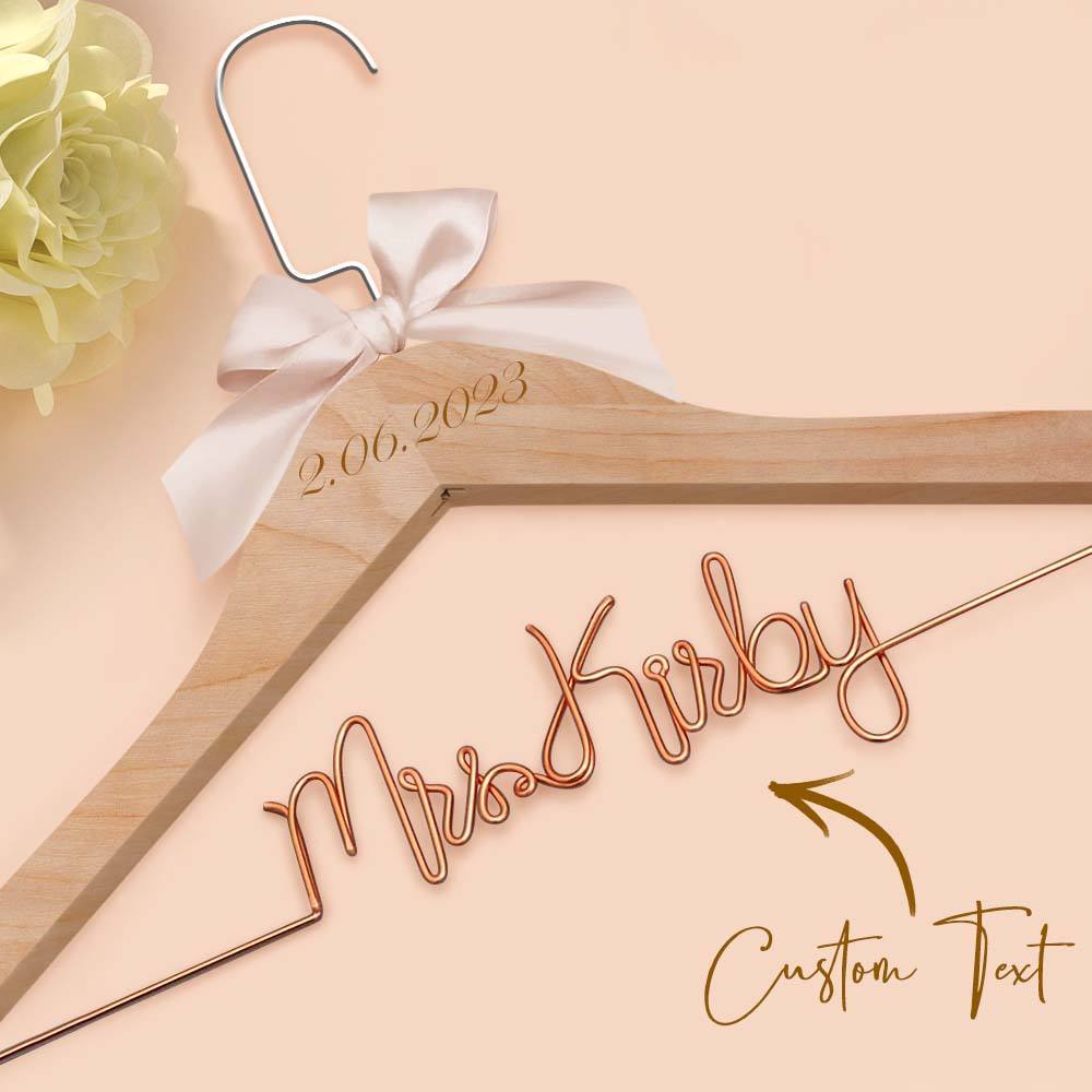 Cintre De Mariée Personnalisé, Cintre De Nom De Mariage, Cintre De Robe De Mariage Personnalisé, Cadeaux De Mariage - votrecollierprenomfr