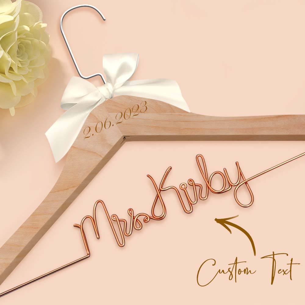Cintre De Mariée Personnalisé, Cintre De Nom De Mariage, Cintre De Robe De Mariage Personnalisé, Cadeaux De Mariage - votrecollierprenomfr