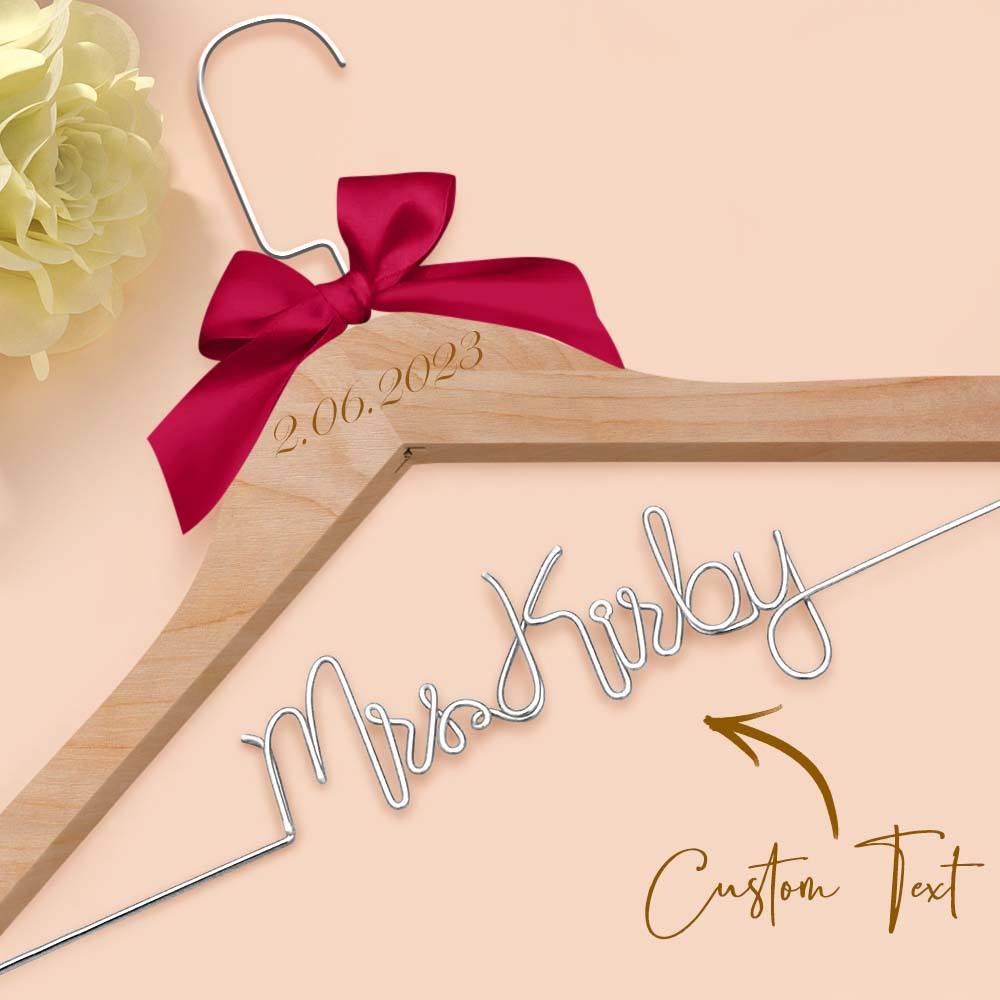Cintre De Mariée Personnalisé, Cintre De Nom De Mariage, Cintre De Robe De Mariage Personnalisé, Cadeaux De Mariage - votrecollierprenomfr