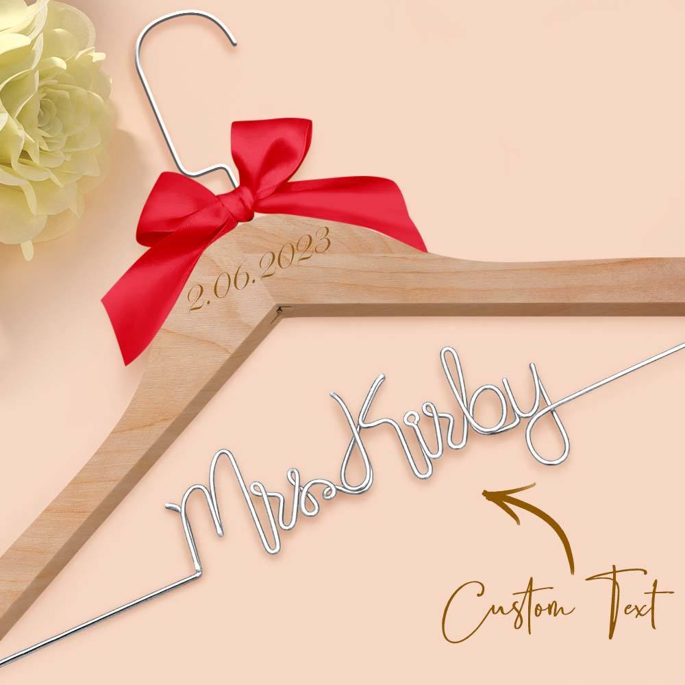 Cintre De Mariée Personnalisé, Cintre De Nom De Mariage, Cintre De Robe De Mariage Personnalisé, Cadeaux De Mariage - votrecollierprenomfr