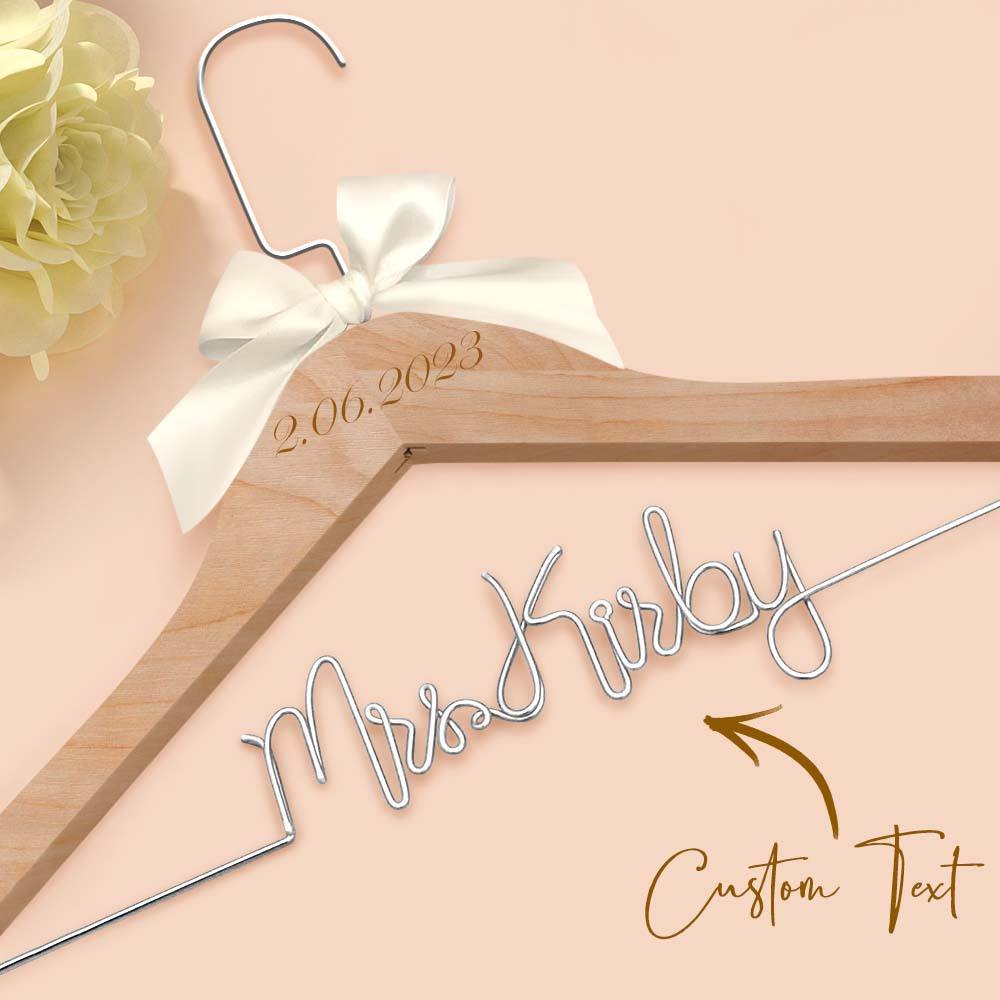 Cintre De Mariée Personnalisé, Cintre De Nom De Mariage, Cintre De Robe De Mariage Personnalisé, Cadeaux De Mariage - votrecollierprenomfr