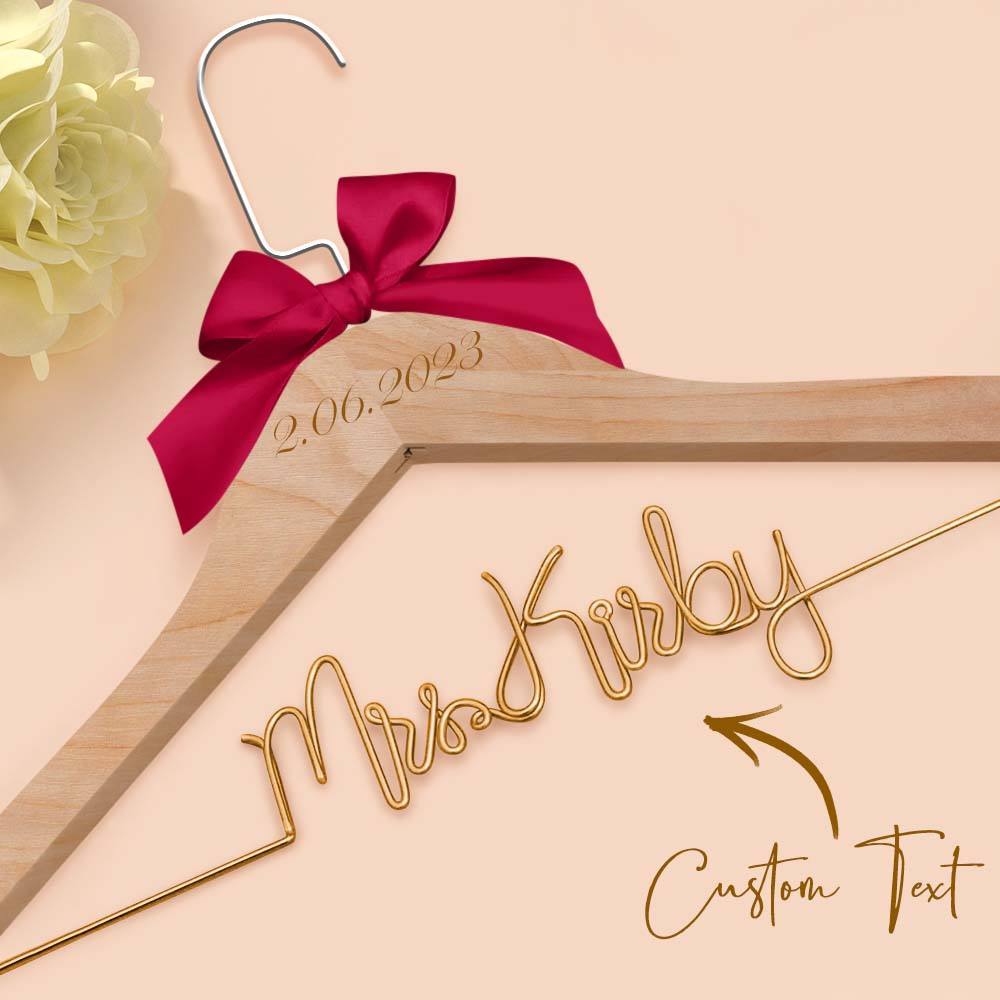 Cintre De Mariée Personnalisé, Cintre De Nom De Mariage, Cintre De Robe De Mariage Personnalisé, Cadeaux De Mariage - votrecollierprenomfr