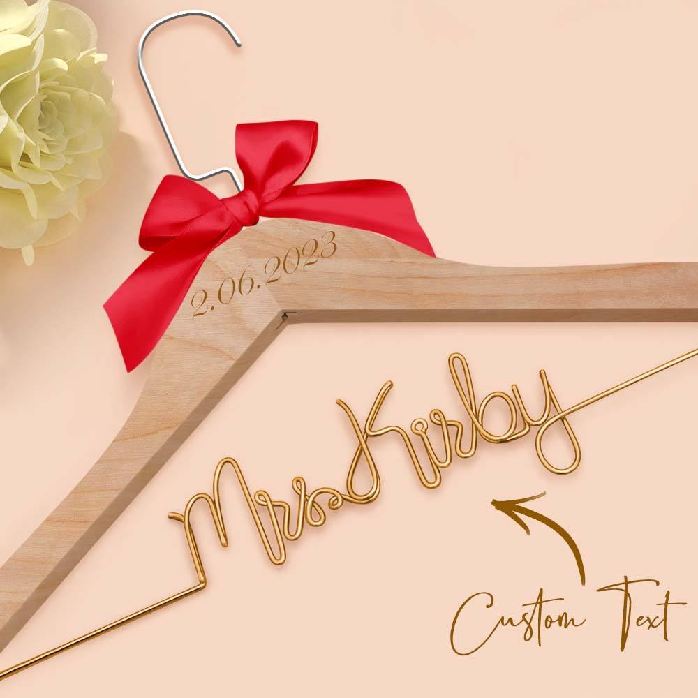 Cintre De Mariée Personnalisé, Cintre De Nom De Mariage, Cintre De Robe De Mariage Personnalisé, Cadeaux De Mariage - votrecollierprenomfr