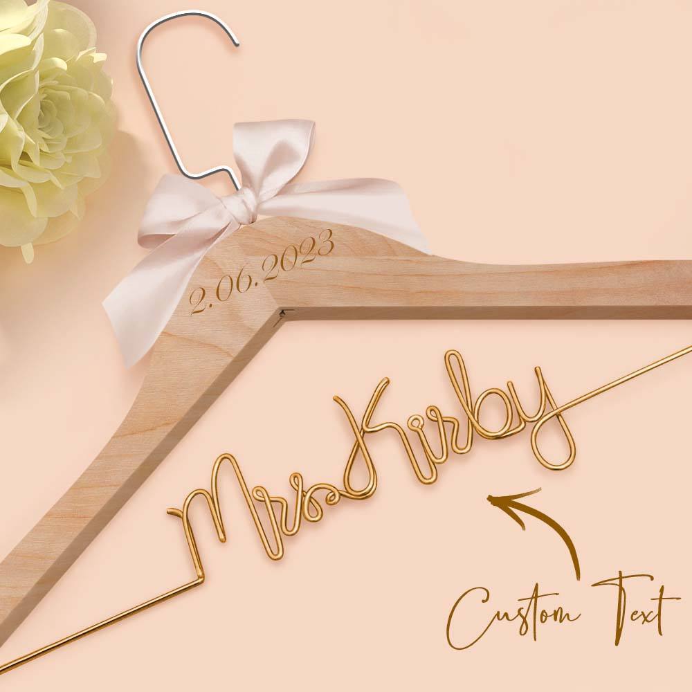 Cintre De Mariée Personnalisé, Cintre De Nom De Mariage, Cintre De Robe De Mariage Personnalisé, Cadeaux De Mariage - votrecollierprenomfr