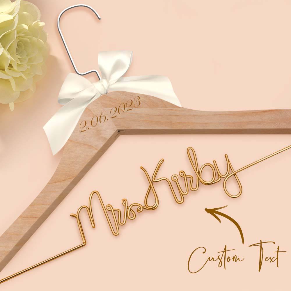 Cintre De Mariée Personnalisé, Cintre De Nom De Mariage, Cintre De Robe De Mariage Personnalisé, Cadeaux De Mariage - votrecollierprenomfr