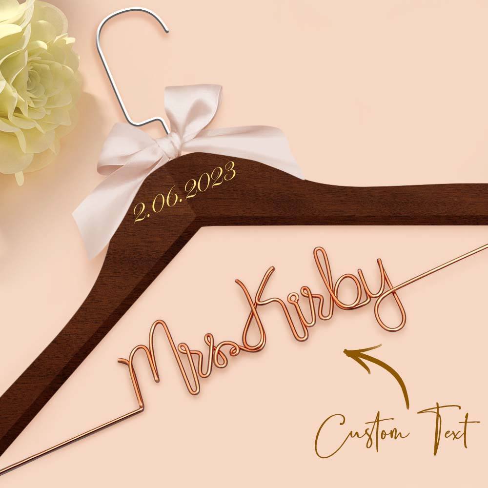 Cintre De Mariée Personnalisé, Cintre De Nom De Mariage, Cintre De Robe De Mariage Personnalisé, Cadeaux De Mariage - votrecollierprenomfr