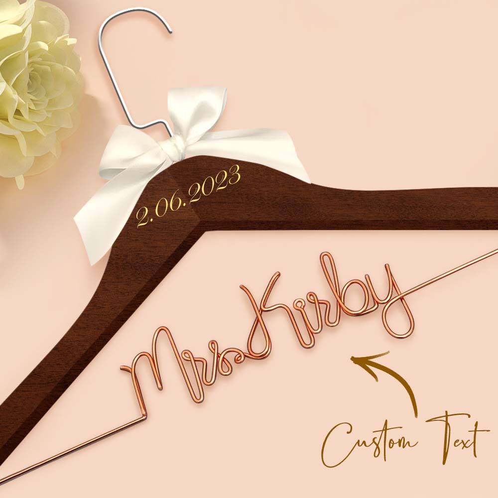 Cintre De Mariée Personnalisé, Cintre De Nom De Mariage, Cintre De Robe De Mariage Personnalisé, Cadeaux De Mariage - votrecollierprenomfr