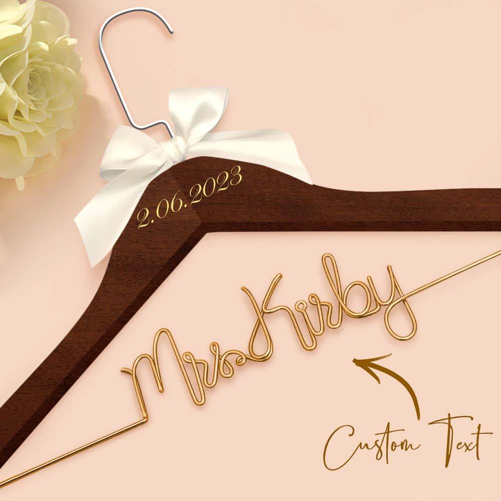 Cintre De Mariée Personnalisé, Cintre De Nom De Mariage, Cintre De Robe De Mariage Personnalisé, Cadeaux De Mariage - votrecollierprenomfr