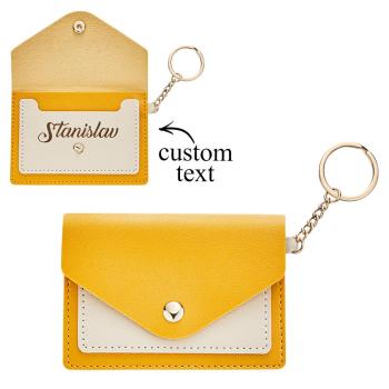 Porte-cartes En Cuir Gravé Personnalisé Porte-clés Porte-cartes Cadeaux Créatifs - votrecollierprenomfr