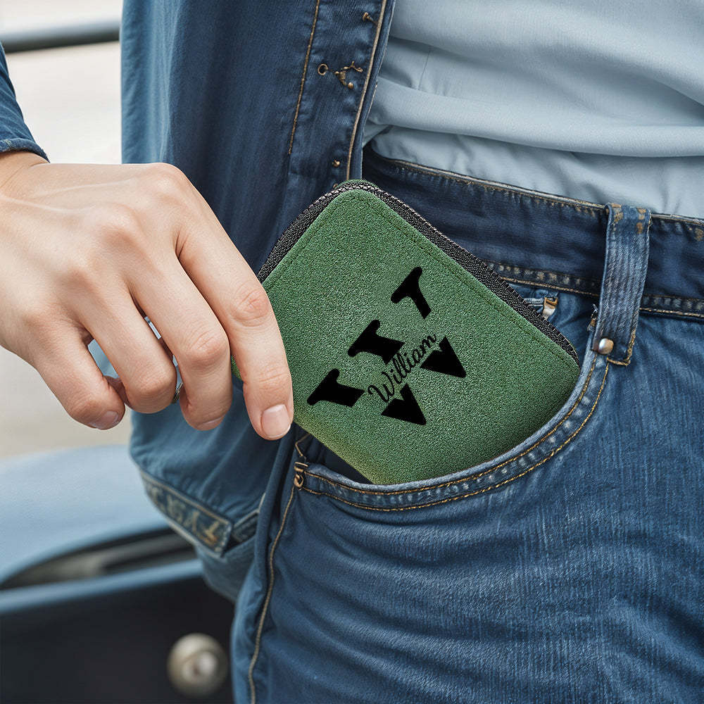 Portefeuille En Cuir Personnalisé Avec 18 Emplacements Pour Cartes, Porte-cartes, Cadeau D'anniversaire Pour Lui - votrecollierprenomfr