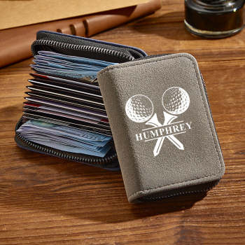 Portefeuille De Golf En Cuir Personnalisé Avec 18 Emplacements Pour Cartes, Portefeuille Porte-cartes, Cadeau Pour Hommes - votrecollierprenomfr