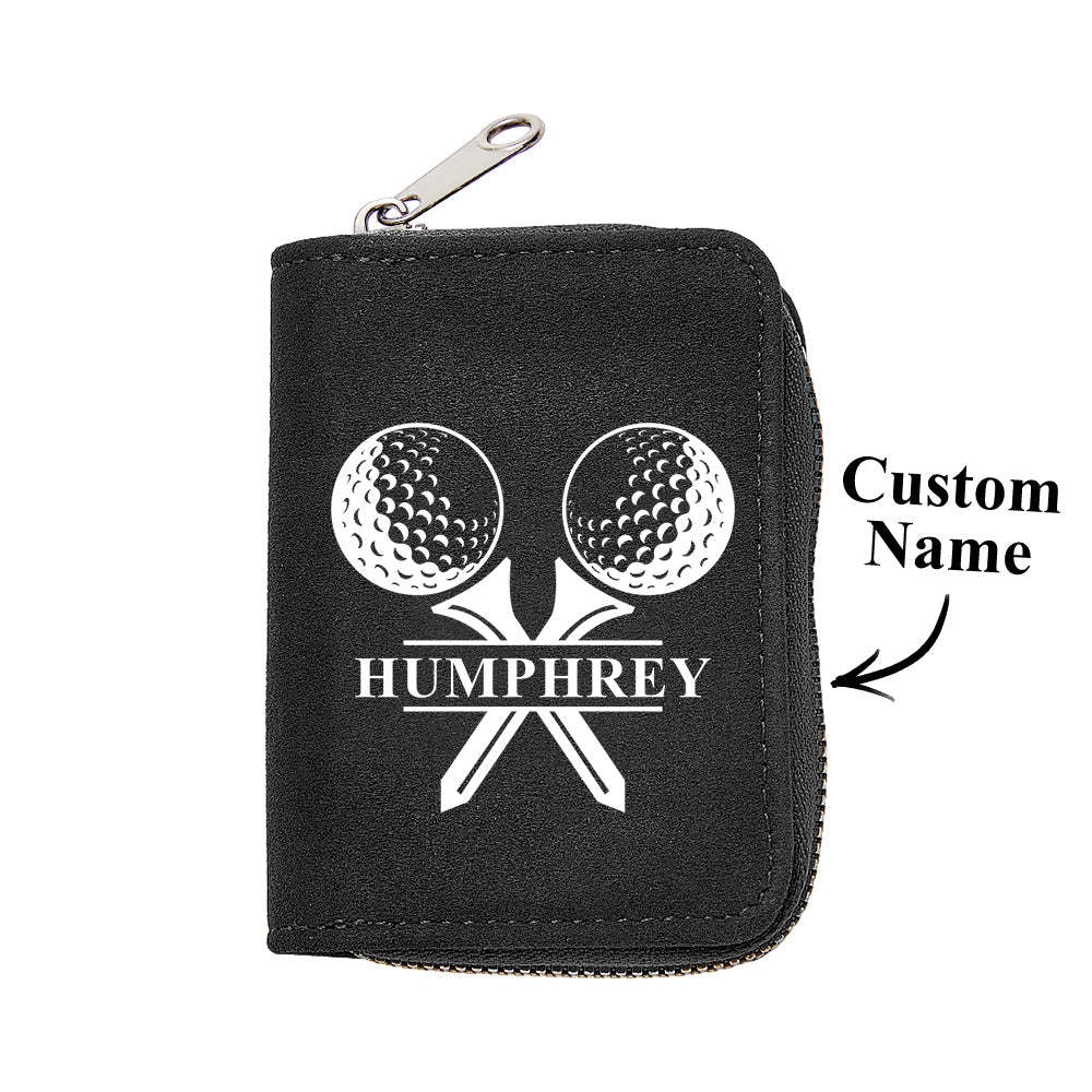 Portefeuille De Golf En Cuir Personnalisé Avec 18 Emplacements Pour Cartes, Portefeuille Porte-cartes, Cadeau Pour Hommes - votrecollierprenomfr