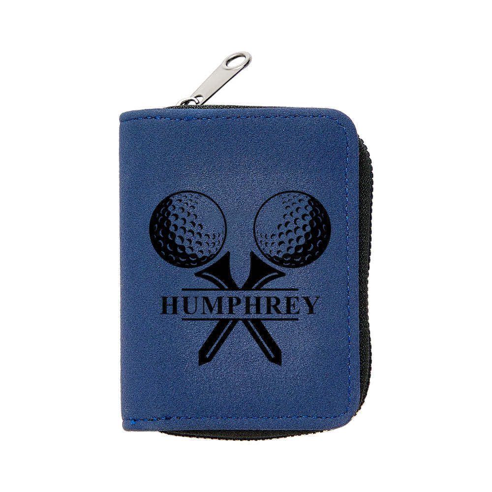 Portefeuille De Golf En Cuir Personnalisé Avec 18 Emplacements Pour Cartes, Portefeuille Porte-cartes, Cadeau Pour Hommes - votrecollierprenomfr