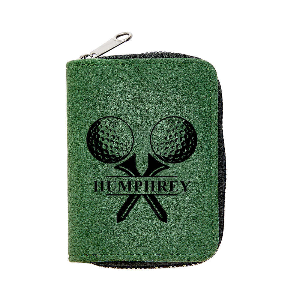 Portefeuille De Golf En Cuir Personnalisé Avec 18 Emplacements Pour Cartes, Portefeuille Porte-cartes, Cadeau Pour Hommes - votrecollierprenomfr
