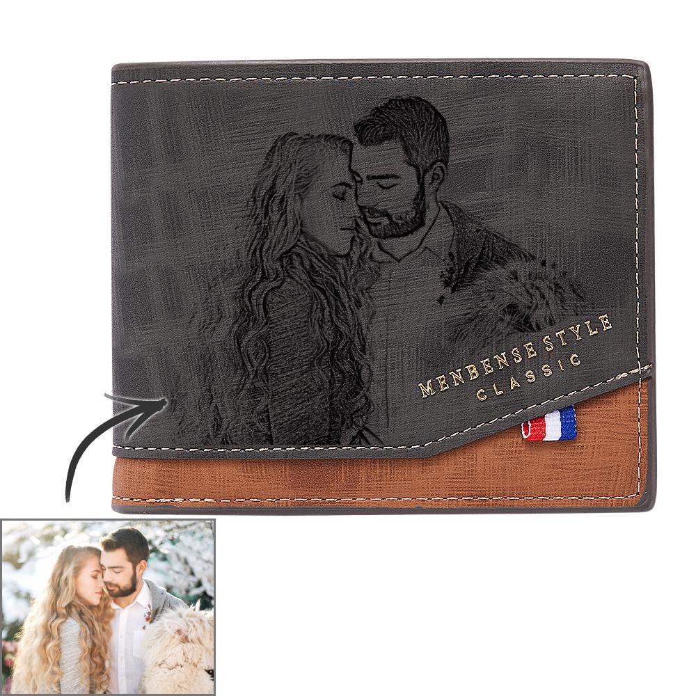 Portefeuille Photo Personnalisé Business Court Cadeaux Homme - votrecollierprenomfr